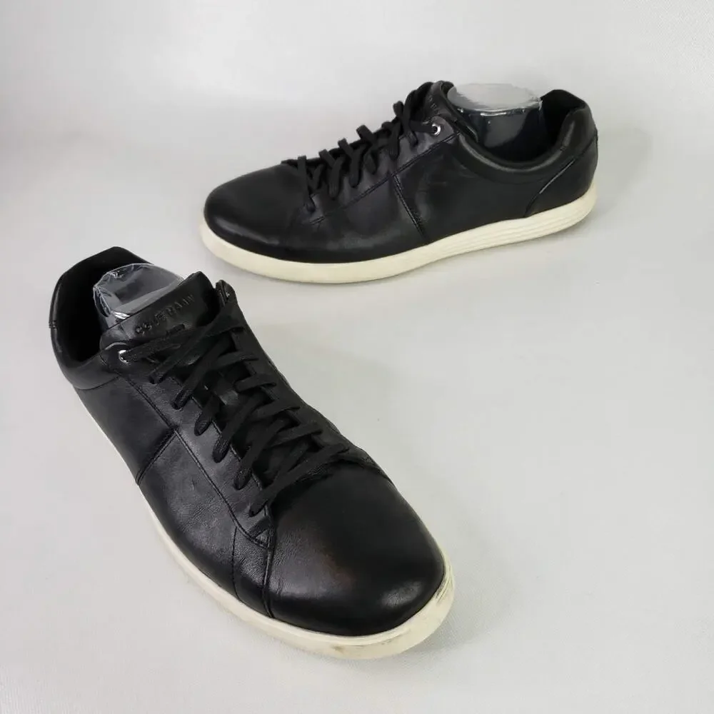 Cole Haan Sneakers Men's Size 13 Black Leather Lace Up Casual Shoes Preppy